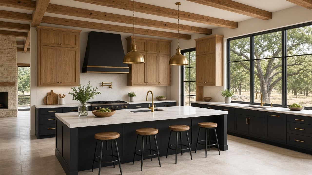 AI concept rendering of a full Texas hill country kitchen remodel